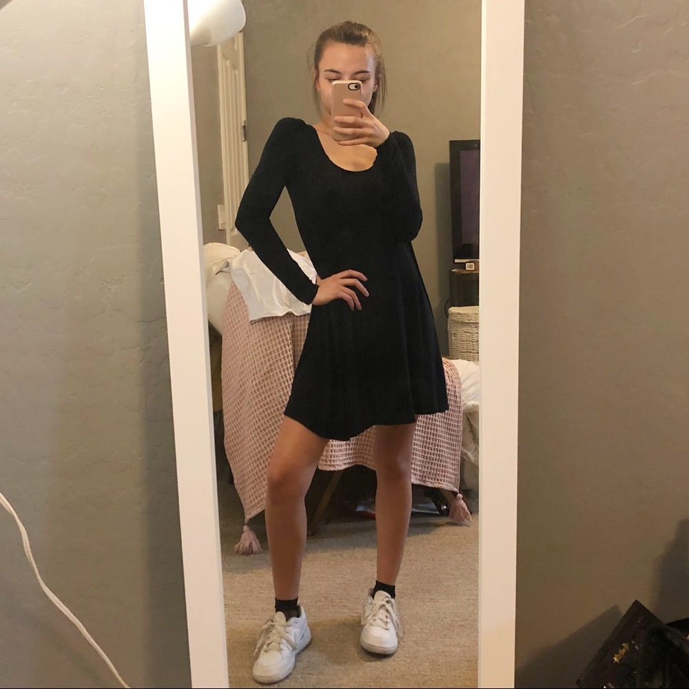Garage long sleeve skater dress